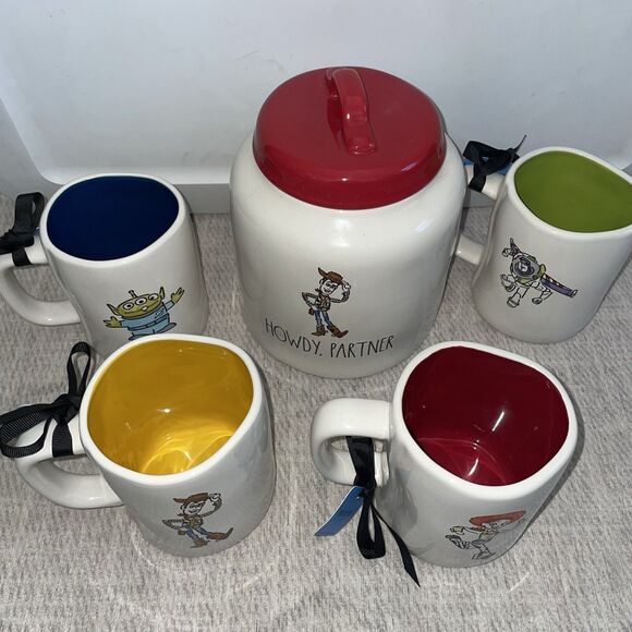 Disney Pixar Rae Dunn Toy Story Bundle Mugs Cookie Jar 5 Pieces NWT NWOT - Picture 5 of 5